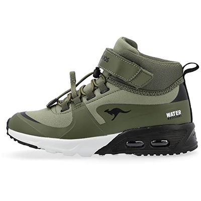 KangaROOS KX-Hydro Uniseks-kind Sneaker, Olive Jet Black, 29 EU