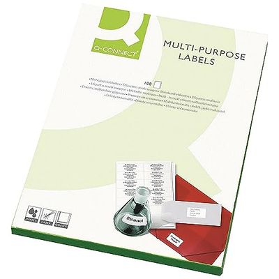 Q-Connect Multipurpose Copier Labels 210x287mm 1 Per Sheet White (Pack of 100)