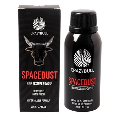 Crazy Bull Poudre Cheveux Space Dust - Poudre Matifiante Pour Volumiser, Texturer Et Coiffer Les Cheveux - Aspect Mat Naturel, Tenue Forte Et Sans Résidu - Sans Cruauté Et Végétalien