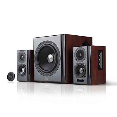 Edifier S350DB 2,1 canais 150 W preto, conjunto de colunas de madeira - conjunto de altifalantes (2,1 canais, 150 W, universal, preto, sem fios)