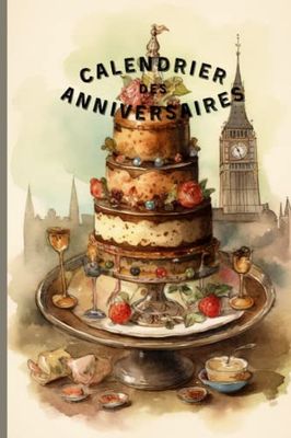 Calendrier des Anniversaires: couverture souple, couleur, 25 pages, 12 pages mois, 12 pages lignées, format 15x21cm, Londres Edwardien