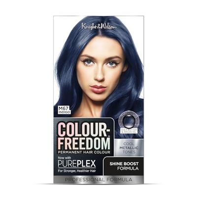 Colour Freedom Metallic Indigo Permanent Hair Dye with PurePlex. Ultra Glossy Conditioning Hair Colour. 100% grey coverage. By Knight & Wilson.