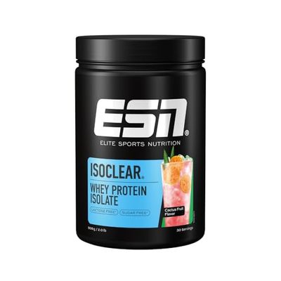 ESN ISOCLEAR Whey Isolate Protein Powder, Cactus Fruit, 908 g, Proteinlimo con delicioso sabor afrutado, Whey claro - made in Germany