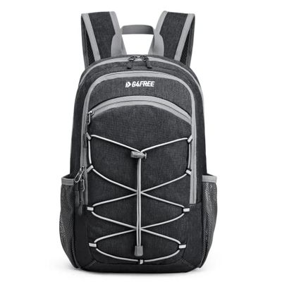 G4Free Mini mochila de senderismo de 12 litros RFID pequeña mochila compacta multiusos para hombres y mujeres, camping, caminatas, gris oscuro