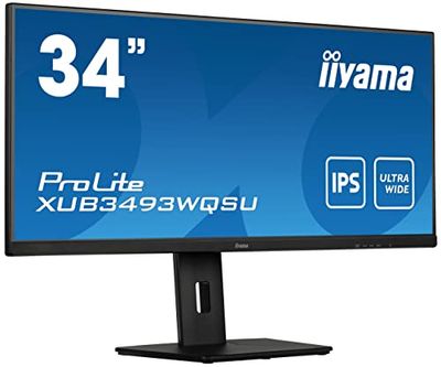 Monitor Iiyama XUB3493WQSU-B5 Negro 34" 75 Hz UltraWide Quad HD LED IPS AMD FreeSync Flicker free
