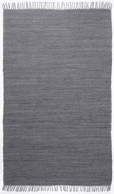 Dhurry Happy Cotton Tapis tissé Plat en 100% Coton, tissé à la Main, Lavable, utilisable des Deux côtés, 120 x 180 cm, Anthracite