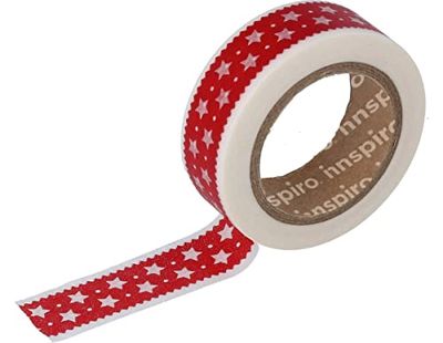 Washi Tape Sterren rood 15 mm x 10 m Serie Deco