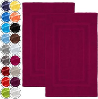 NatureMark Confezione da 2 tappetini da bagno e doccia, in 100% cotone, da 50 x 80 cm, di colore Rosa
