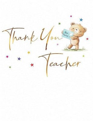 Piccadilly Greetings Thank You Card, Best Teacher - 8 x 6 inches