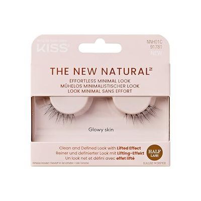 KISS The New Natural False Eyelashes Half Strip Lash Single Pack 01, 1 Pair