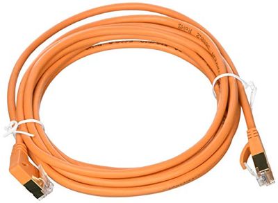 wantecWire Câble Patch Extra Fin Cat.7 catégorie 6 blindé SSTP - 1 connecteur coudé - Longueur : 3 m - Orange