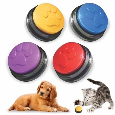 SUHSAI Zoemer voor honden, communicatieknop voor dieren, met pootafdrukken, 30 seconden opname, zoemer voor honden om de communicatie met je huisdier te verbeteren