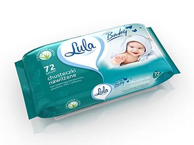 LULA Chusteczki do czyszczenia na mokro z aloesem bez parabenów, alkoholu 72 szt