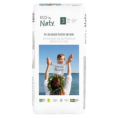 Naty Couches Jetables Eco pour Peaux Sensibles Taille 3 4-9 kg - 1 Paquet de 50