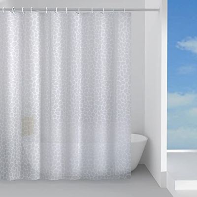 Gedy Vit, 16 G-Jungle 240 x 200, tillverkad av kraftigt tyg, finish, FoU-design, duschdraperi med 12 ringar, 2 års garanti, 200 x 240