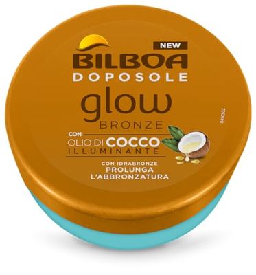 Bilboa Doposole Glow Bronze, Doposole con Olio di Cocco, Nutriente e illuminante. Prolunga l'Abbronzatura e la Mantiene, Con Idrabronze, Dermatologicamente Testato, Formato 250 ml