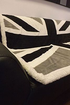 Rapport Reino Unido com design de bandeira britânica, cor, poliéster, preto/branco/cinzento, cheio, 130 x 160 x 0,15 cm