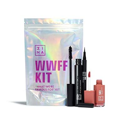 3INA MAKEUP - What we are famous for Kit - Multicolored 3INA's 3 Best-Sellers Kit - The 24H Pen Eyeliner 900 + The 24H Level Up Mascara + The Longwear Lipstick 503 - Makeup Gift Set