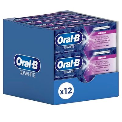 Oral-B 3D White Vitalizing Fresh Dentifrice 75 ml lot de 12
