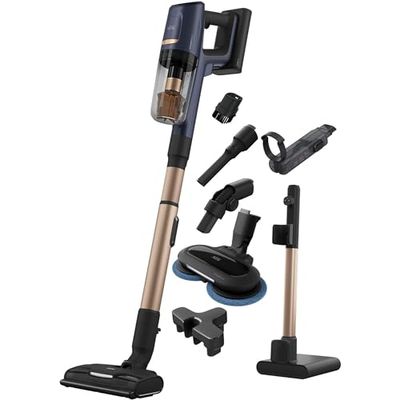 AEG AP81B25WET Aspiradora Sin Cable, 25,2 V, Autonomía de 35 min, Doble Filtro, 5 Etapas de Filtración, Aspirador Escoba 2 en 1 con Mopa, 3 Velocidades, Color Azul Índigo