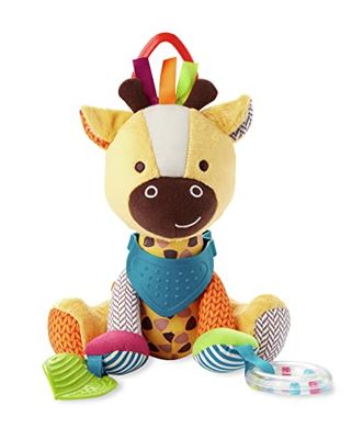 Skip Hop Peluche Girafe d'Activités avec Anneau de Dentition + Hochet Bébé - Jouet d'Éveil - Naissance Bébé Interactif - Stimule Dentition & Motricité - Facile à Tenir en Main