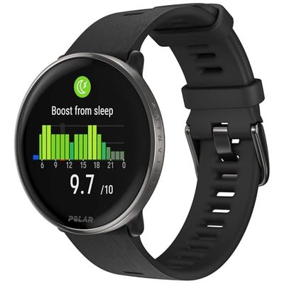 Polar Smartwatch con GPS per Fitness e Benessere, analisi del Sonno, Display AMOLED, Activity Tracker 24/7, allenamenti Personalizzati e Guida vocale in Tempo Reale, Titanium Black, S-L, Ignite 3