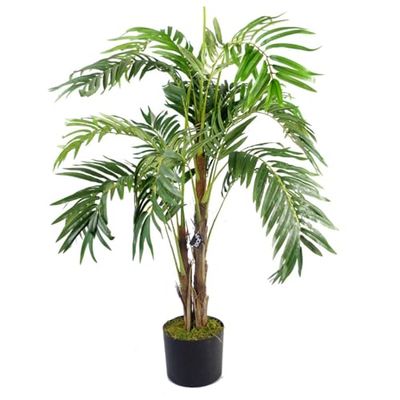 Leaf Tropical Artificial Dracaena Palm Plant, Green Natural, 120cm
