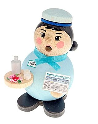 Hess Holzspielzeug 40047 – Encens Boule d'origine des Monts Métallifères – Sœur Agnes – Figurine de Fumage Faite à la Main en Bois – Convient pour Les cônes d'encens
