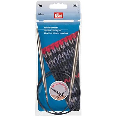 Prym Circular Knitting Needle, Brass, Silver, 7 mm