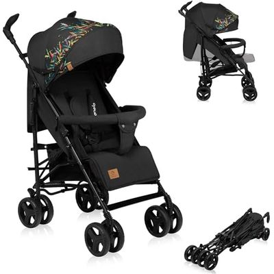 LIONELO Cochecito de bebé de Irma de hasta 15 kg, ligero y moderno, con función reclinable, plegable, ruedas grandes de 6 pulgadas, cesta grande, bolsa, mosquitera