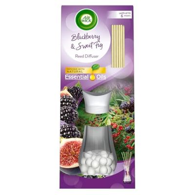 Air Wick Purple Blackberry Fig Essential Oils Reeds Diffuser 42ml Lasts up to 6 weeks. Air Freshener.