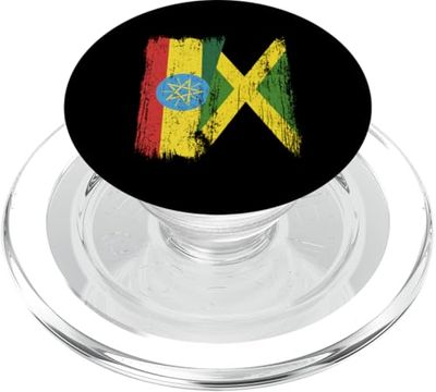 Etiopía Jamaica Media Bandera Patrimonio etíope jamaicano PopSockets PopGrip para MagSafe