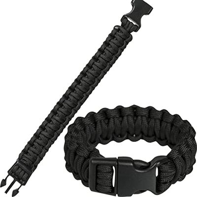 Mil-Tec Paracord Bracciale 22 mm Nero, M, Poliestere, senza pietra