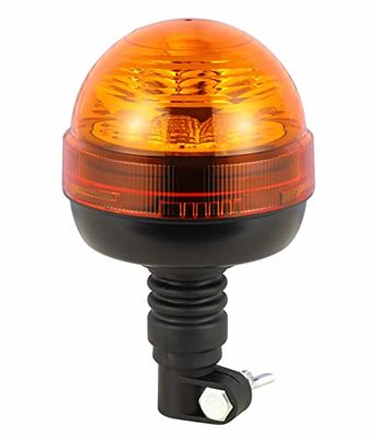 Ryme Automotive - Âmbar rotativo LED homologado R65, sinalização de emergência LED R65 base DIN flexível para tratores, veículos agrícolas, guindastes