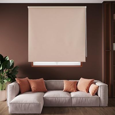 Blindecor Draco Store Enrouleur Opaque - Marron clair, 100 x 175 cm (largeur x hauteur) | Taille du tissu 97 x 170 cm | Stores thermiques occultants