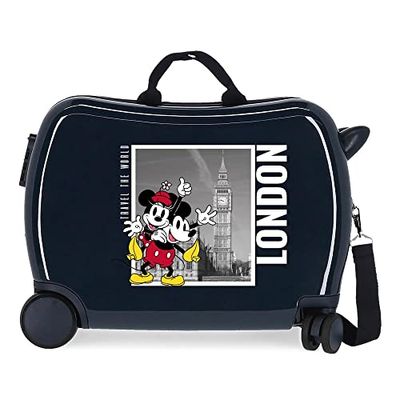 Disney Mickey och Minnie Travel The World London Barnväska Blå 50x39x20 cms Stelt ABS Kombinationslås Sidan 34L 1,8 kg 4 Hjul Bagage Hand, Blå, Talla única, barnresväska