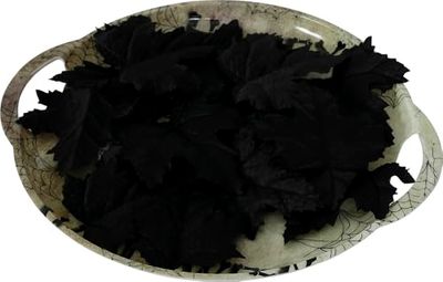 FIESTAS GUIRCA | Black Pumpkin Leaves (9-10 cm) - Halloween and Scary Party Decoration - Terrifying Props for Celebrations and Events - For Dark Environments and Horror Scenes