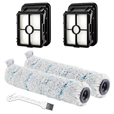 Rouleaux de brosse multi-surfaces 2787 et filtres à vide 1866 (lot de 2) compatibles avec les aspirateurs sans fil Bissell CrossWave Max 2554 2590 2593 2596, comparé aux pièces 1618638 et 1608684