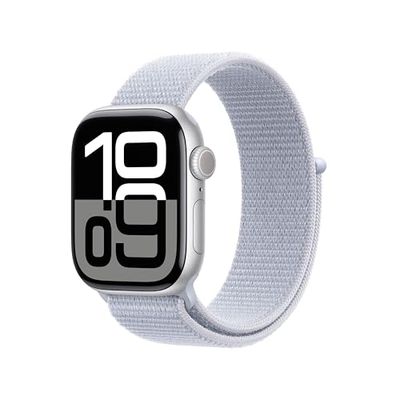 Apple Watch Series 10 GPS + Cellular Smartwatch con Caja de Aluminio Plata de 42 mm y Correa Loop Deportiva Azul Nube - Talla única. Monitor de entreno, App ECG y Neutro en Carbono