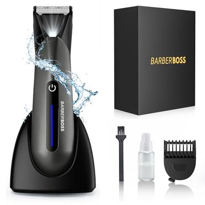 BarberBoss Groin & Body Hair Trimmer, Body Groomer Men, Mens Ball Shaver, Ball Trimmer Men, Pubic Hair Trimmer for Men, Body Shavers for Men, Men's Pube Trimmer