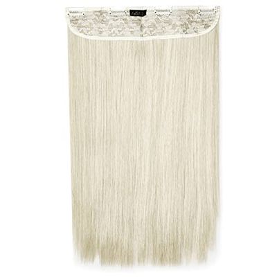 Lullabellz Extensions de cheveux raides épais à clipser, 45,7 cm, blond décoloré