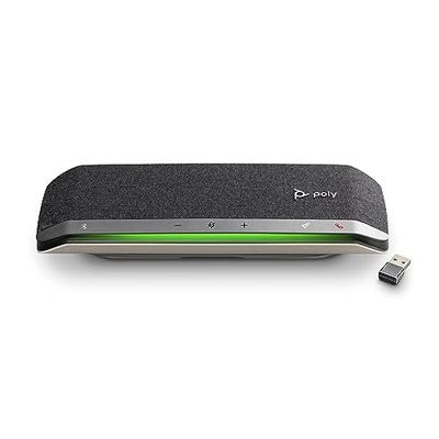 Haut-parleur intelligent Poly Sync 40+ - Espaces de travail flexibles - Connexion à un PC/Mac via adaptateur BT600 et via Bluetooth pour les smartphones - Fonctionne avec Teams, Zoom