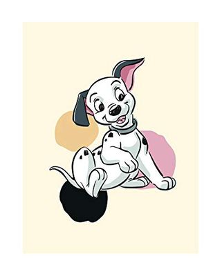 Disney muurschildering van Komar | 101 Dalmatiërs Dots | kinderkamer, babykamer, decoratie, kunstdruk | grootte 40x50cm (breedte x hoogte) | zonder lijst | WB005-40x50