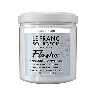 Lefranc Bourgeois Acrílica, pintura de vinil, Fluoweiss, tubo de 125 ml - Vinylfarbe