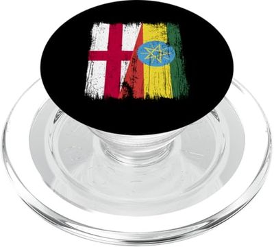 Inglaterra Etiopía Media bandera Inglés raíces etíopes PopSockets PopGrip para MagSafe