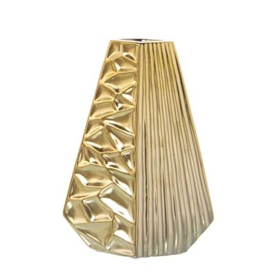 Alexandra House Living Gouden vaas, keramiek, 19 x 8 x 26 cm