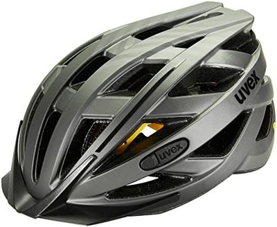 uvex city i-vo MIPS, casco da città leggero unisex, sistema MIPS, con luce a LED integrata, titan matt, 52-57 cm