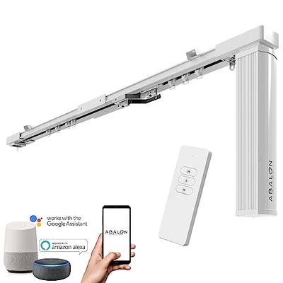 ABALON Riel Motorizado para Cortinas, Blanco, 6 Metros, Motor WiFi Compatible con Alexa Google Home y App móvil, Smart Home, con Mando, Riel Eléctrico, Cortinas Automáticas Motorizadas. (6)