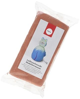 Rayher Pâte à modeler séchant à l'air sans cuisson 1 kg, terre brune, 3450272