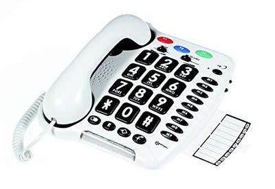 Geemarc CL100 - Telefono a Filo con Tasti Grandi, Volume di Ricezione Amplificato, Suoneria Potente e Tasti di Memoria per Anziani - Perdita dell'Udito da Bassa a Media - Versione IT